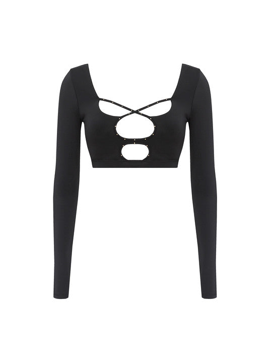 Cutaway Long Sleeve Crop Top