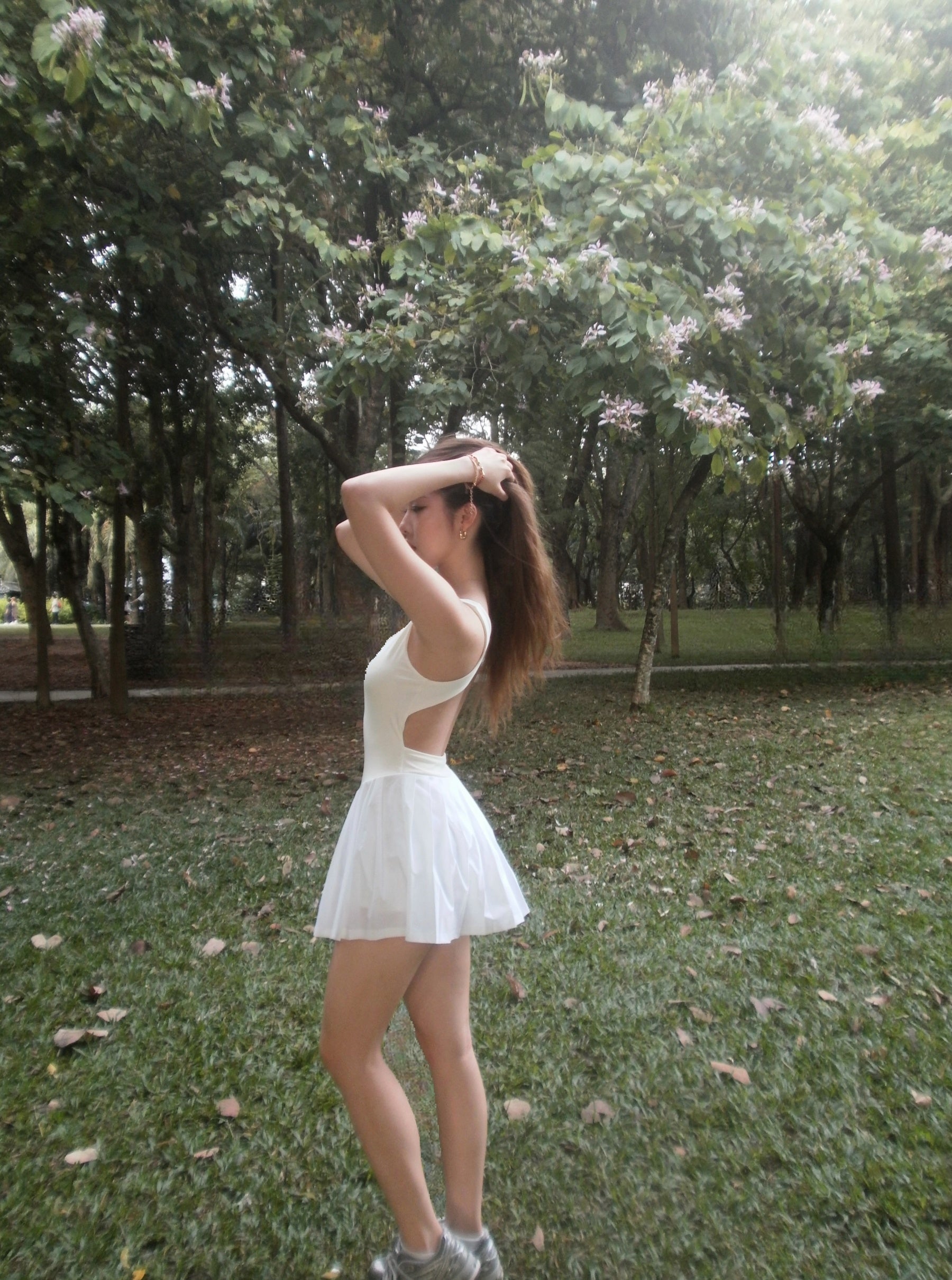 Silver French-Embossed Button Sports Dress