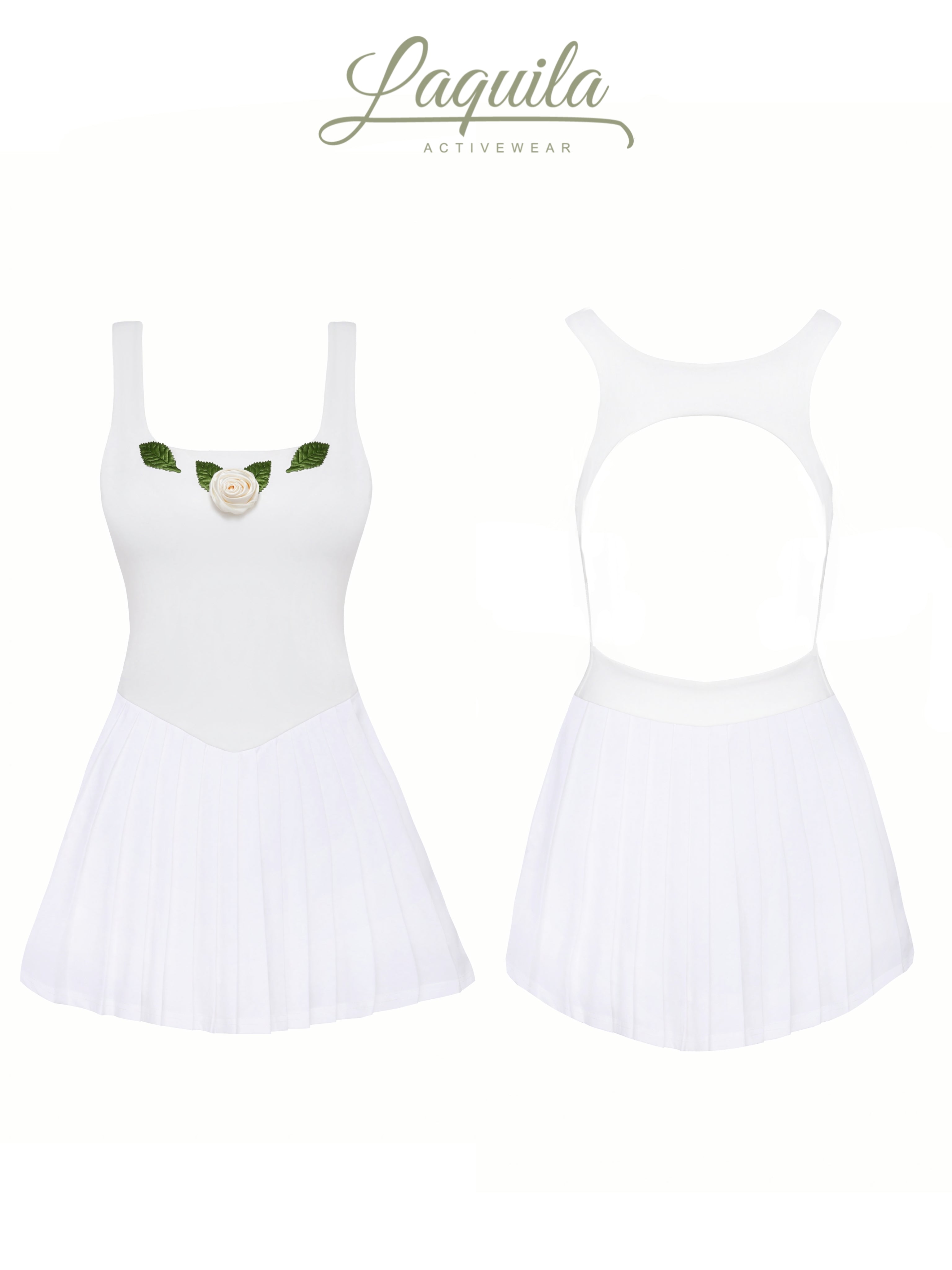 Green Leaf and Champagne Rose Sports Dress