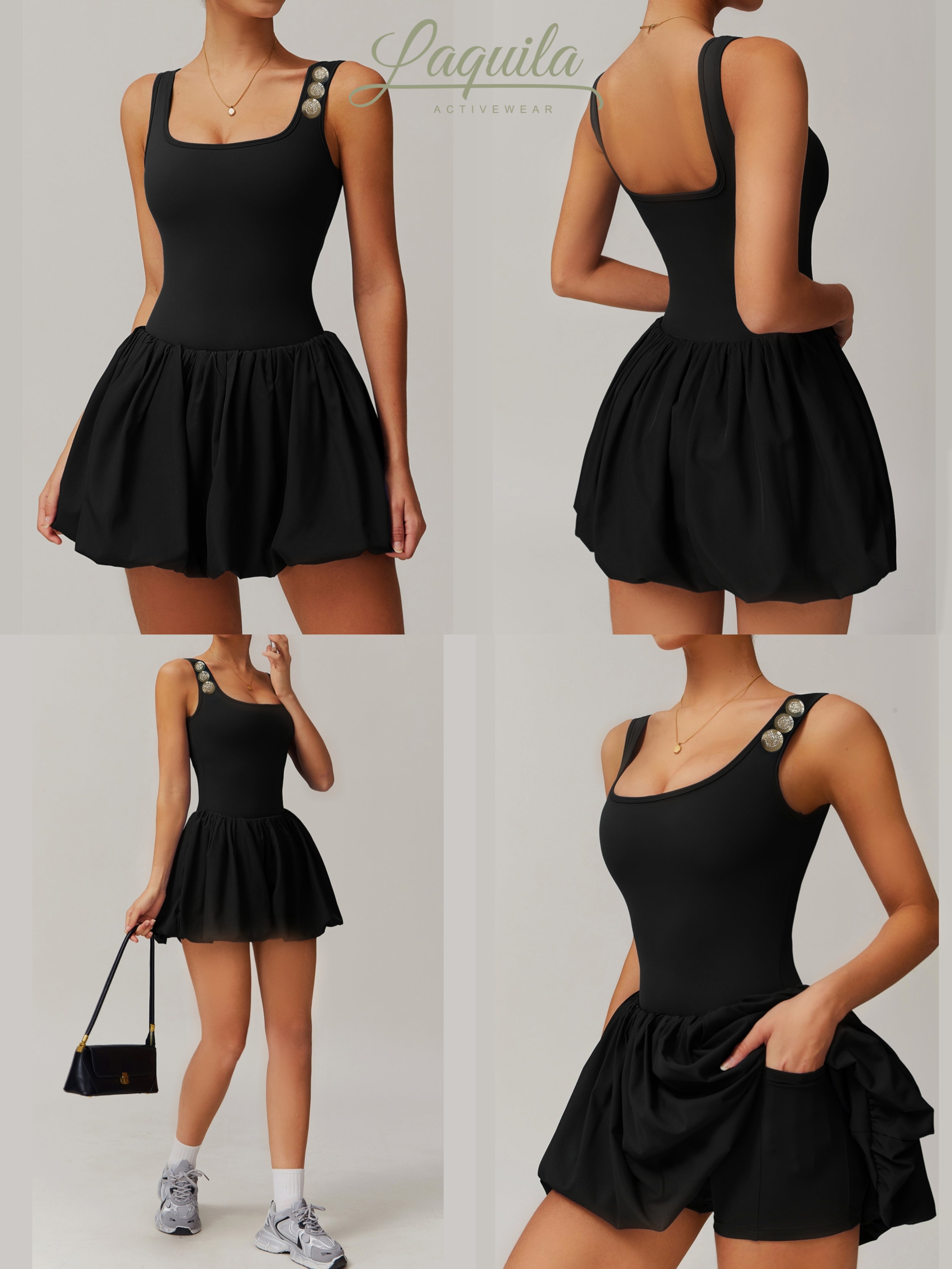 French-Embossed Button Sports Dress