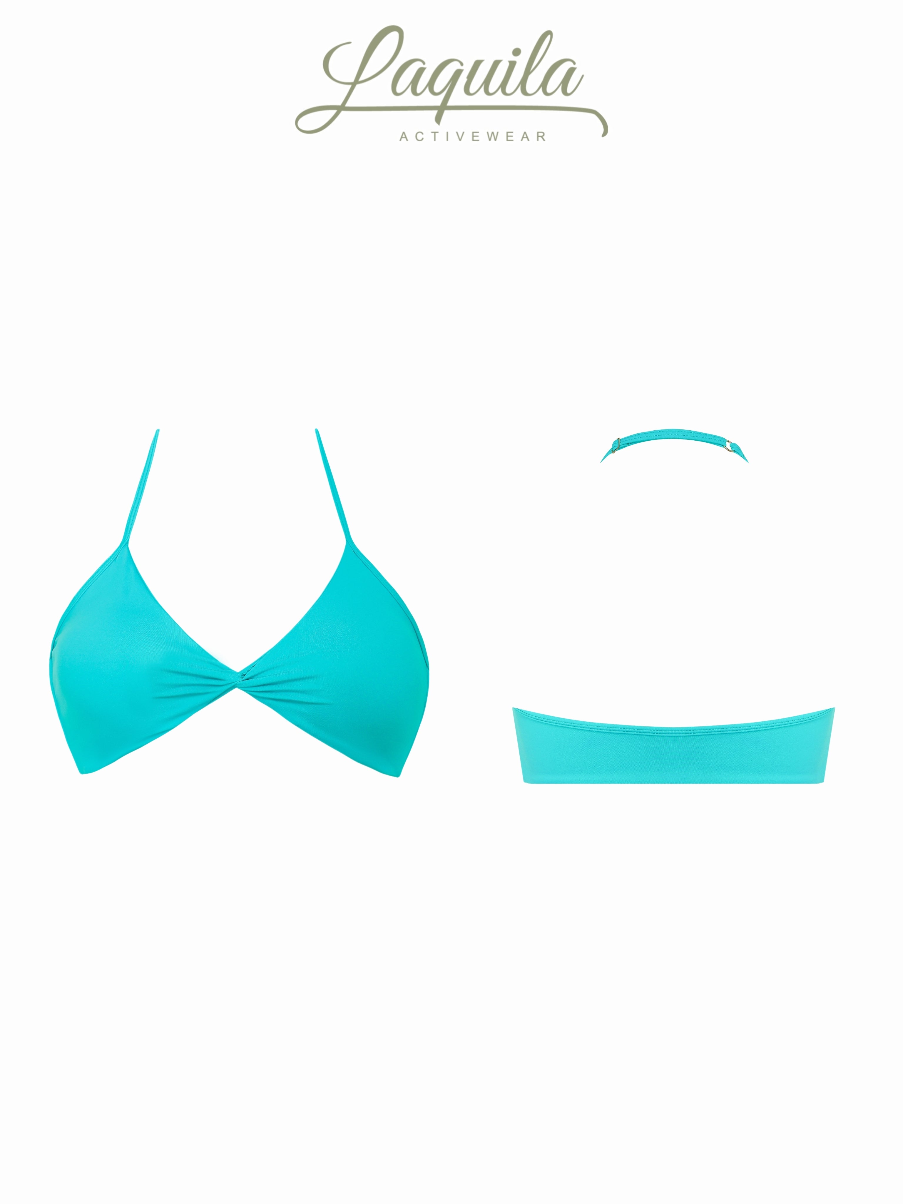 Peacock Blue Knot Back Sports Bra