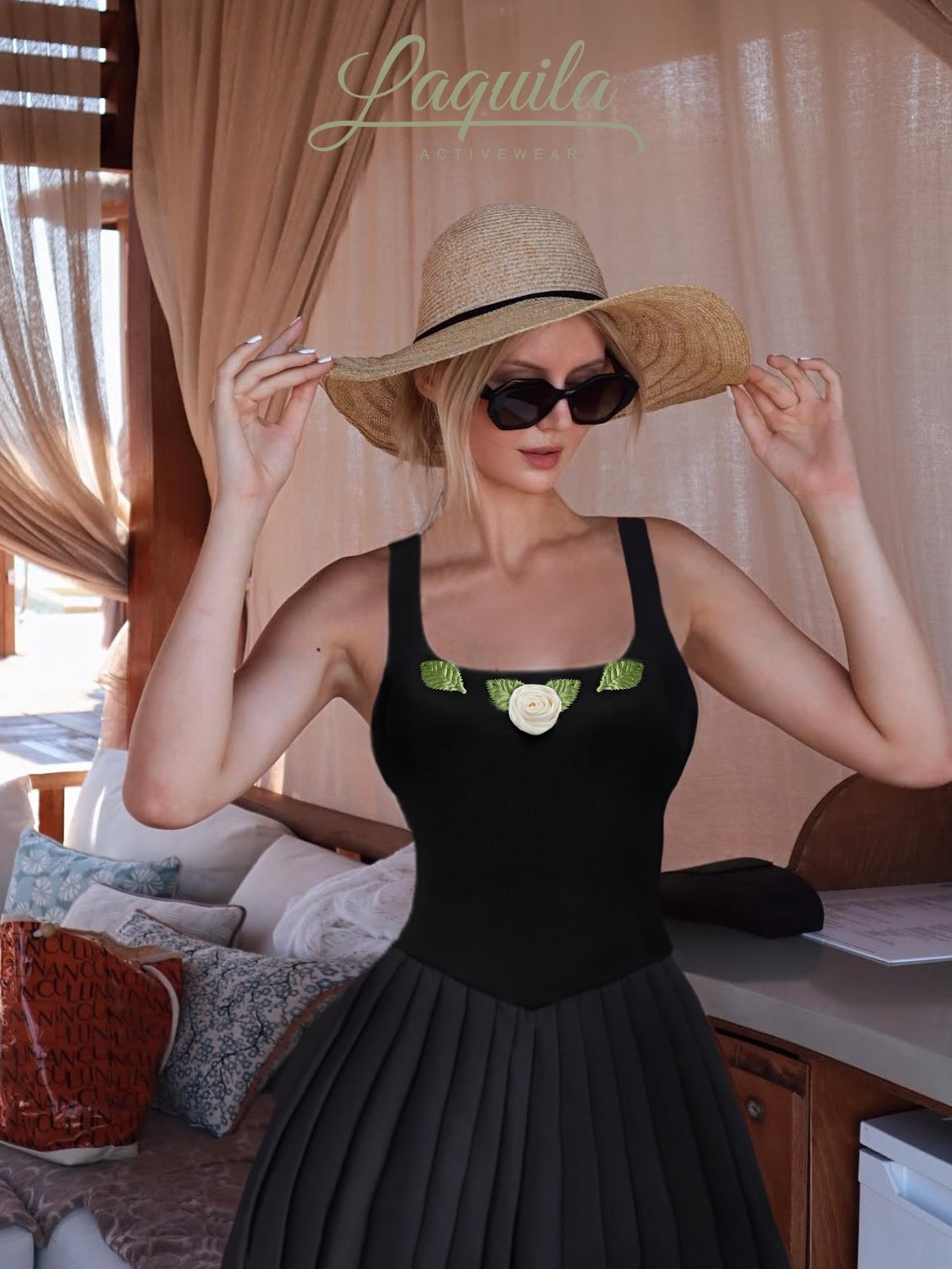 Green Leaf and Champagne Rose Sports Dress