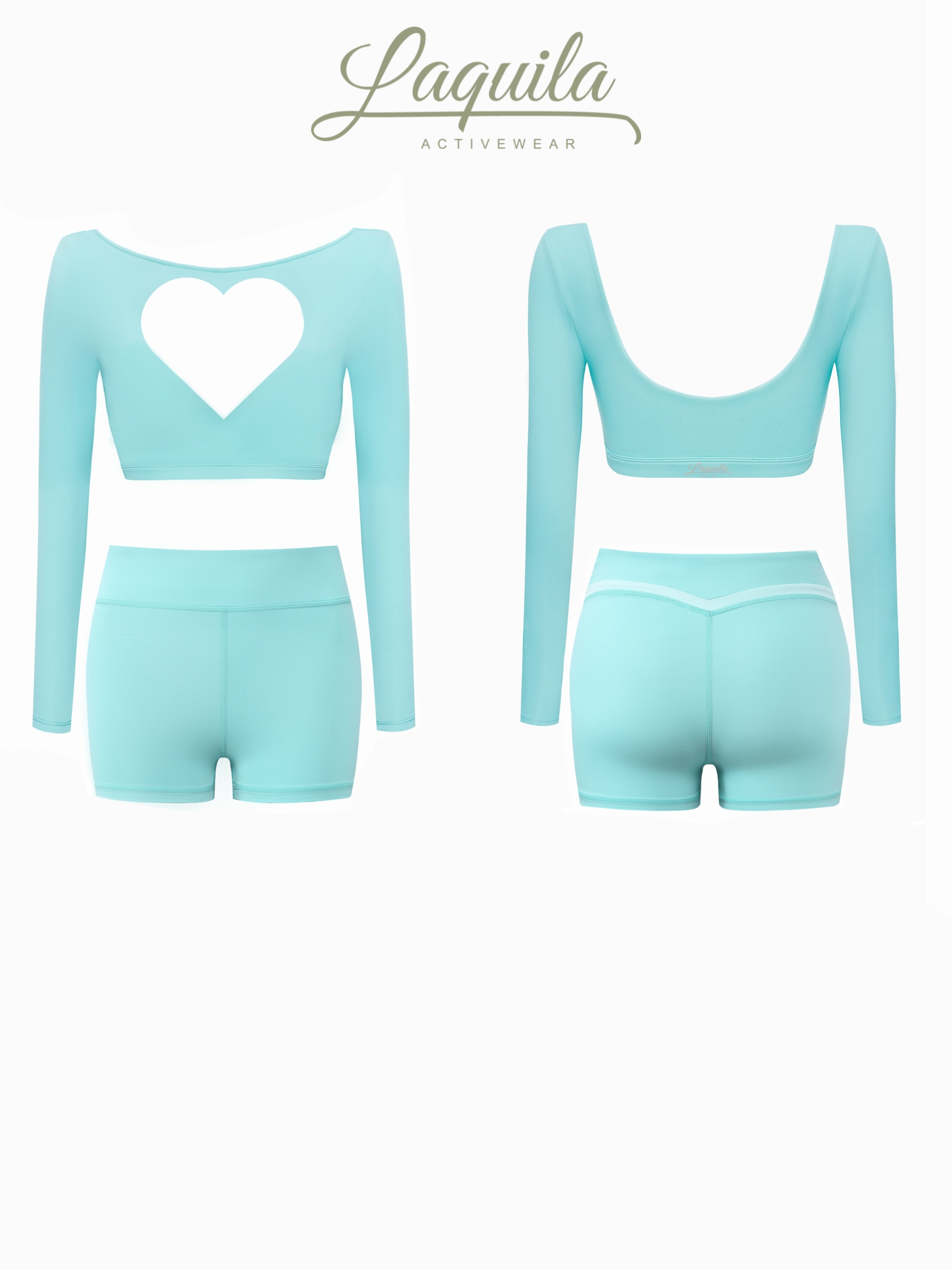 Ice Glacier Blue • Heart-Shaped Cut-Out Crop Top