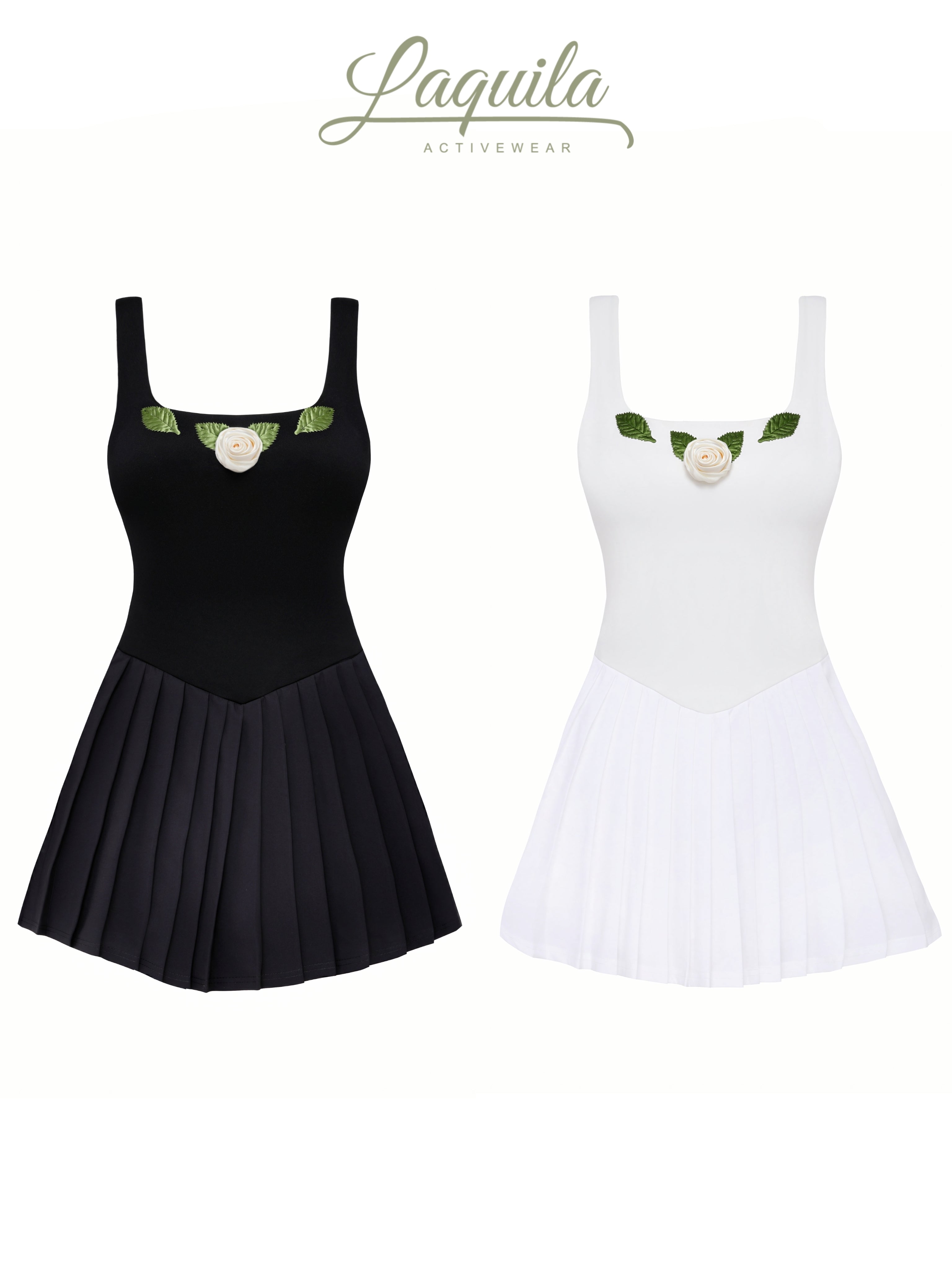 Green Leaf and Champagne Rose Sports Dress