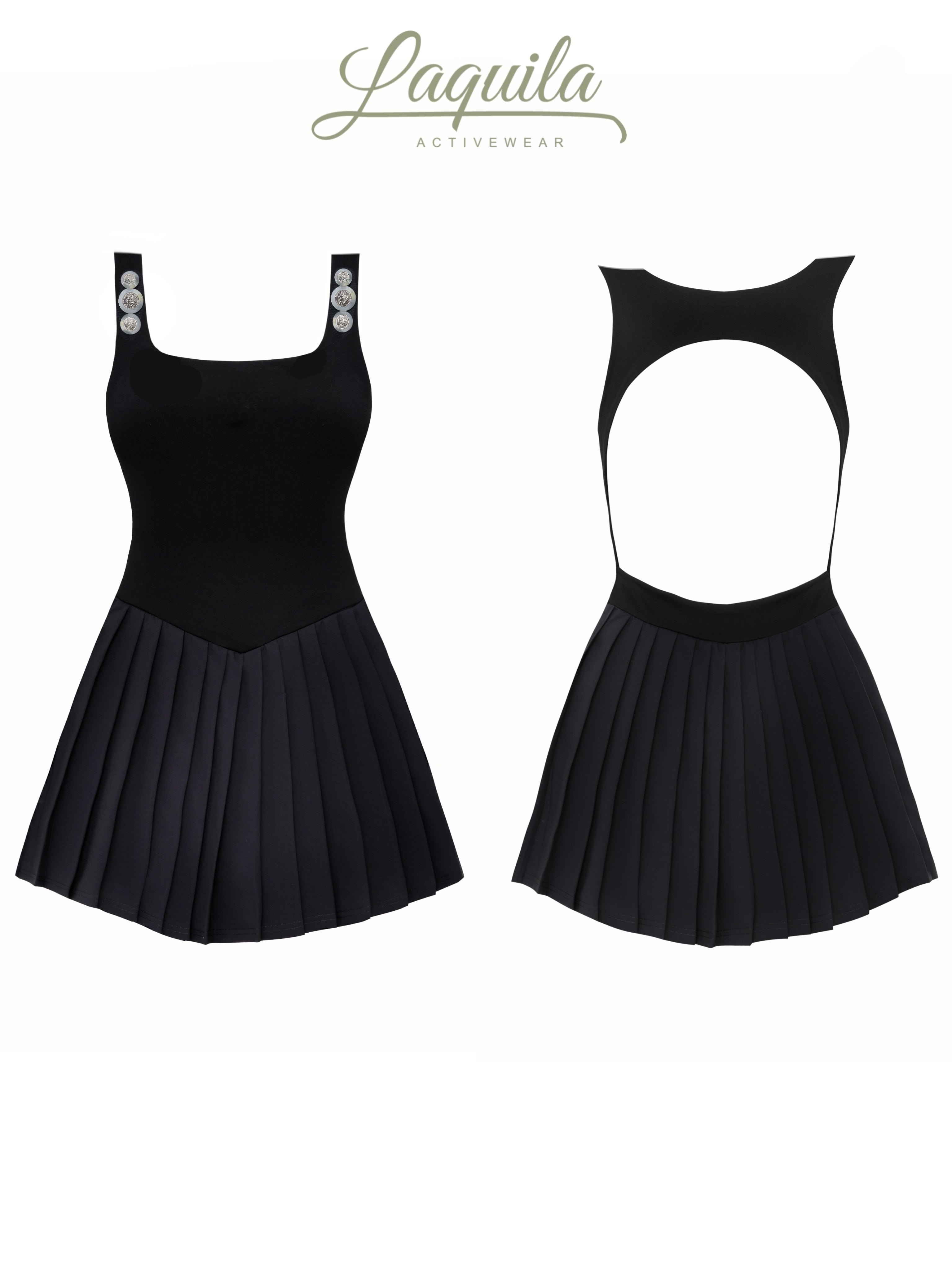 Silver French-Embossed Button Sports Dress