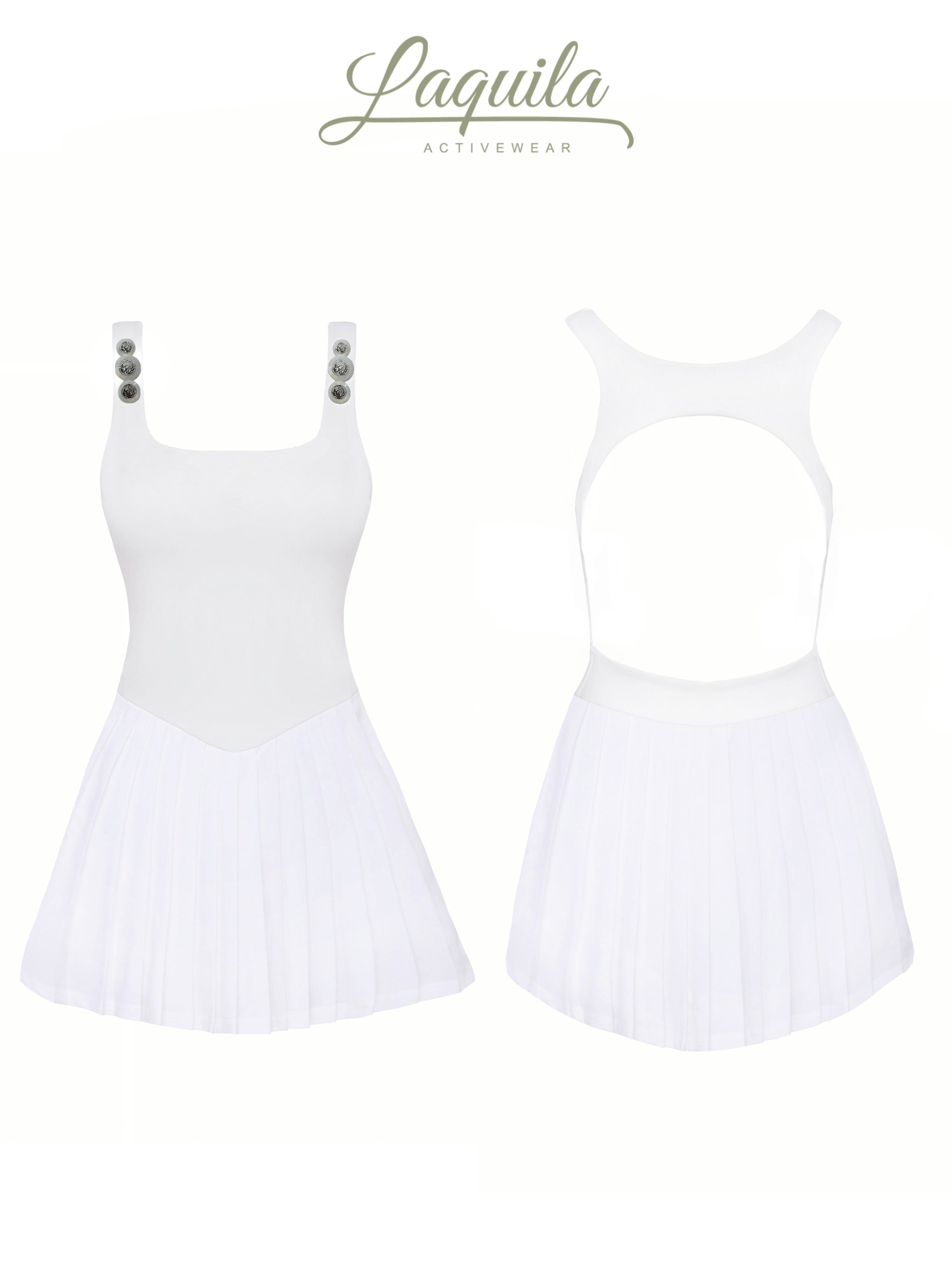 Silver French-Embossed Button Sports Dress